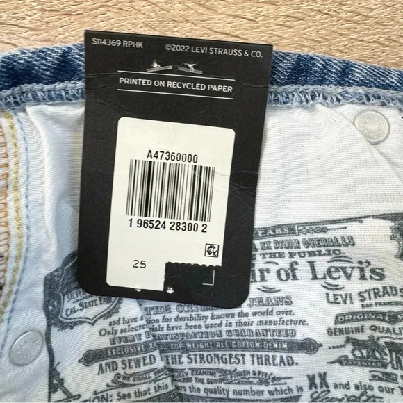 NWT Levi's 501 Waist Jean Shorts Blue 25 - Picture 5 of 12